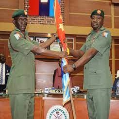 Major General Christopher Musa, OFR and General Lucky Irabor CFR General CG Musa taking over the command of the Armed Forces of Nigeria from  General Lucky Irabor on the 23rd June 2023 at the Defence Headquarters in Abuja.